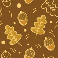 Oak leaves seamless pattern background for decorative. vector