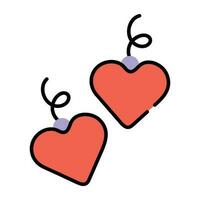 Trendy Heart Earrings vector