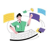 Trendy Project Management vector