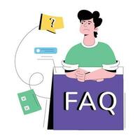 Trendy FAQ Website vector