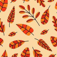 Autumn seamless pattern with leaves vector