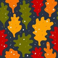 Modern Autumn seamless background with oak leaves vector