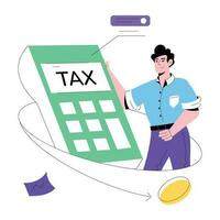 Trendy Tax Calculation vector