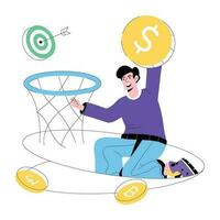 Trendy Investment Goal vector