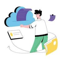 Trendy Cloud Documents vector