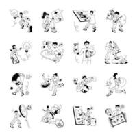 Pack of Medical Hand Drawn Illustrations vector