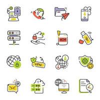 Set of Networking Sketchy Icons vector