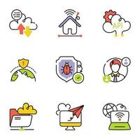 Modern Pack of Secure Networking Drawing Icons vector