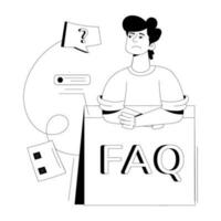 Trendy FAQ Website vector