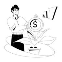 Trendy Money Growth vector