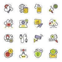 Bundle of Security Systems Sketchy Icons vector