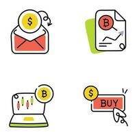 Pack of Trade Market Hand Drawn Icons vector