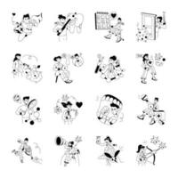 Bundle of Doctors Hand Drawn Illustrations vector