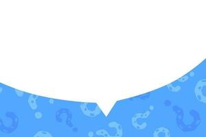 Question mark and bubble chat with copy space background. Blue quiz banner template. vector