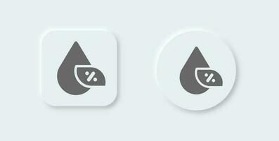 Humidity solid icon in neomorphic design style. Water signs vector illustration.