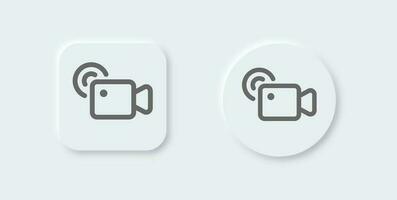 Live line icon in neomorphic design style. Video broadcasting signs vector illustration.