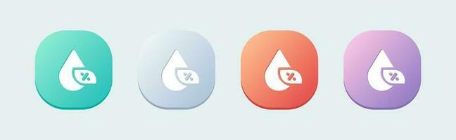 Humidity solid icon in flat design style. Water signs vector illustration.