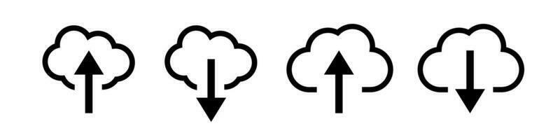 Cloud upload and download icon set. Vector. vector