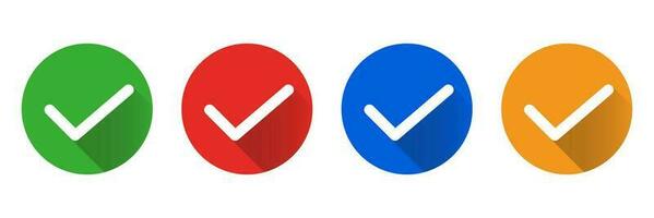 Modern shaded checkmark icon set. Tick symbol set. Vector. vector