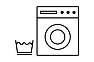 Washing machine and laundry bin. Vector. vector