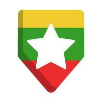 Myanmar flag shield icon. Myanmar military. Vector. vector