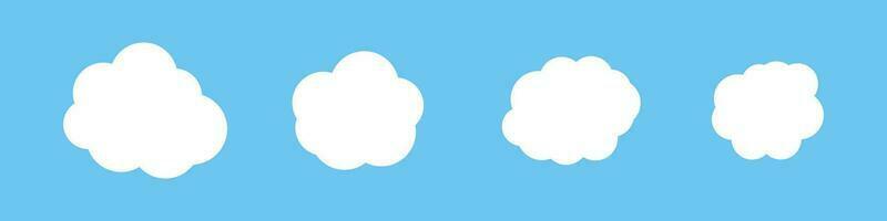 Fluffy decorative cloud icon set. Vector. vector