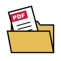 PDF file and folder icons. Vectors. vector