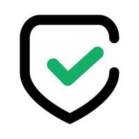 Modern check mark shield icon. Safety or protection. Vector. vector