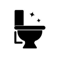 Toilet silhouette icon after cleaning. Clean toilet. Vector. vector