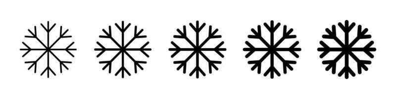 Snowflake icon set with different sizes. Ice crystals. Vector. vector