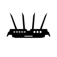 Internet router silhouette icon. Internet connection equipment. Vector. vector