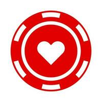 Heart poker chip icon. Casino chip. Vector. vector