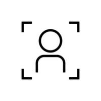 Facial recognition and user authentication icon. Vector. vector