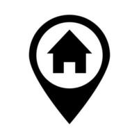 House map pin silhouette icon. Location of the house. Vector. vector