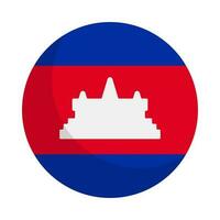 Modern round Cambodian flag icon. Kingdom of Cambodia. Vector. vector