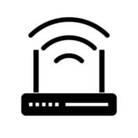 Internet network Wi-Fi router silhouette icon. Network access point. Vector. vector