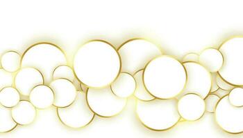 Abstract gold circles lines overlapping on diagonal lines white background. You can use for ad, poster, template, business presentation. Vector illustration