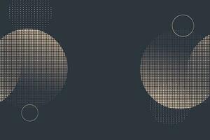 3D Vector Circles Minimalist Black Abstract Background With Blurred Effect. Circular Composition Dark Gray Minimalism Style Wallpaper. Dark Grey Technology Pattern Blank Backdrop For Business