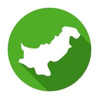 Round shaded Pakistan map icon. Vector. vector