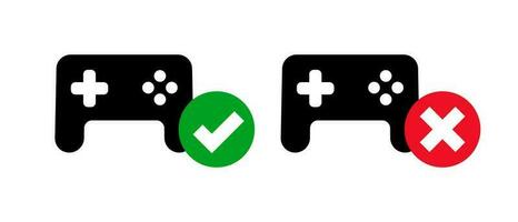 Game allowed and game prohibited. Game controller icon set. Vector. vector