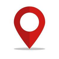 Red map pin and shadow icon. Pin of location information. Vector. vector