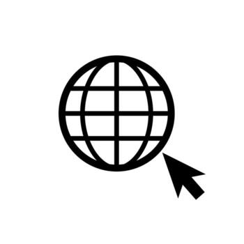 Browser icon and mouse cursor icon. Web search. Network. Vector. vector