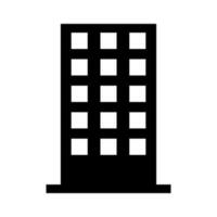 Office tower silhouette icon. High-rise office building. Vector. vector