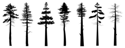 collection isolated tree Symbol silhouette style on white background. Can be used for your work. vector