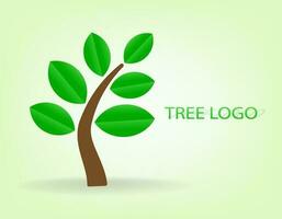 los árboles y las raíces con hojas verdes se ven hermosos y refrescantes. estilo de logotipo de árbol y raíces. vector