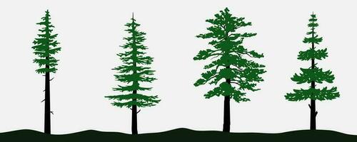 Collection of flat trees Icon. Can be used to illustrate any nature or healthy lifestyle topic. vector