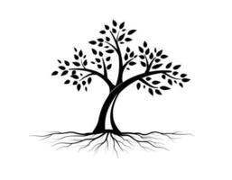 Black tree Symbol style and white background. Can be used for your work. vector