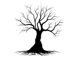 negro árbol símbolo estilo y blanco antecedentes. lata ser usado para tu trabajar. vector