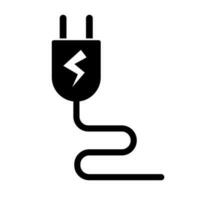 Charging socket plug silhouette icon. Outlet plug being supplied with power. Vector. vector