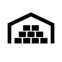 Warehouse and package silhouette icon. Logistics warehouse. Storage. Vector. vector